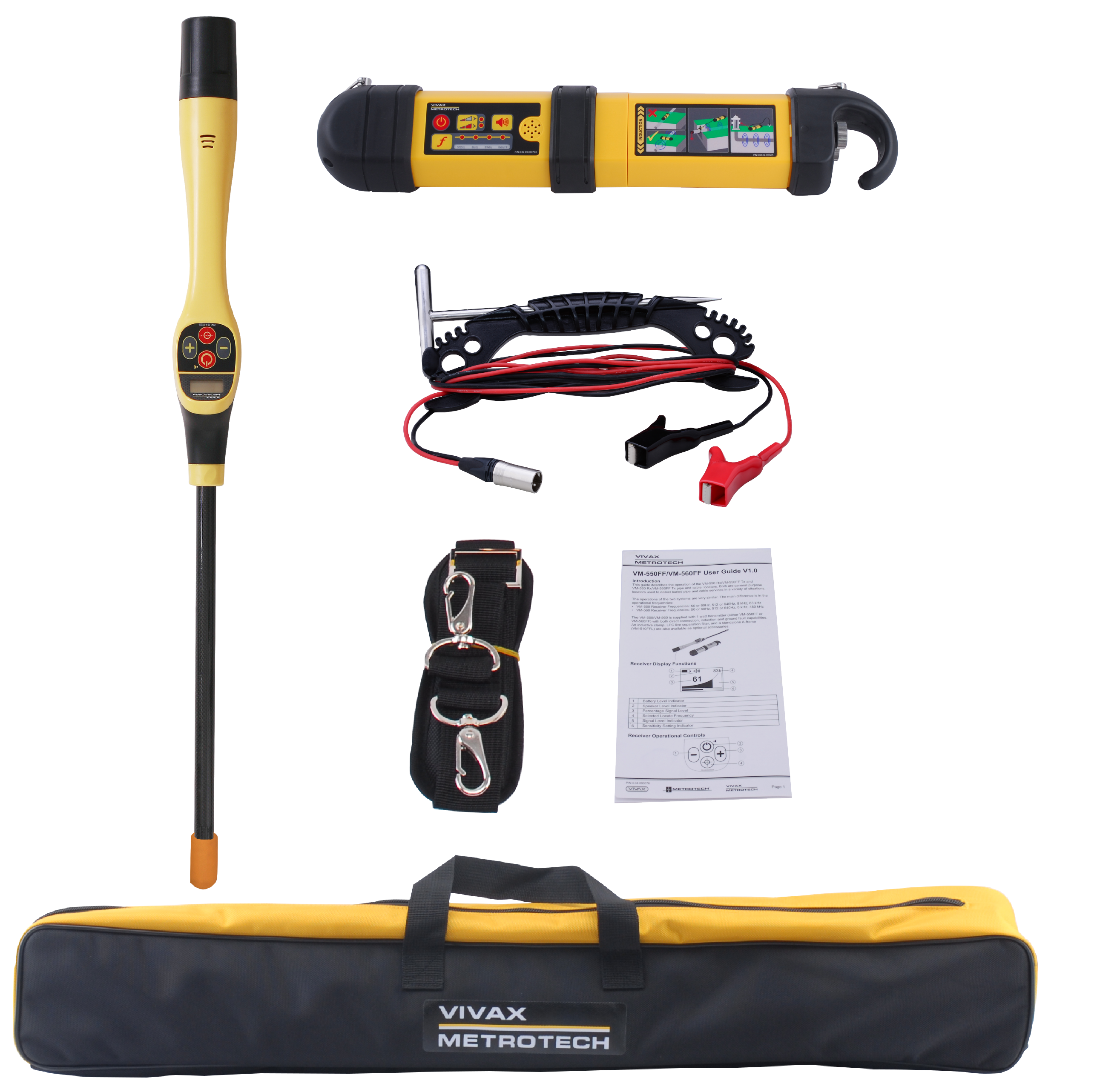 VM-550 Drop Locator Kit – innehåll i lådan